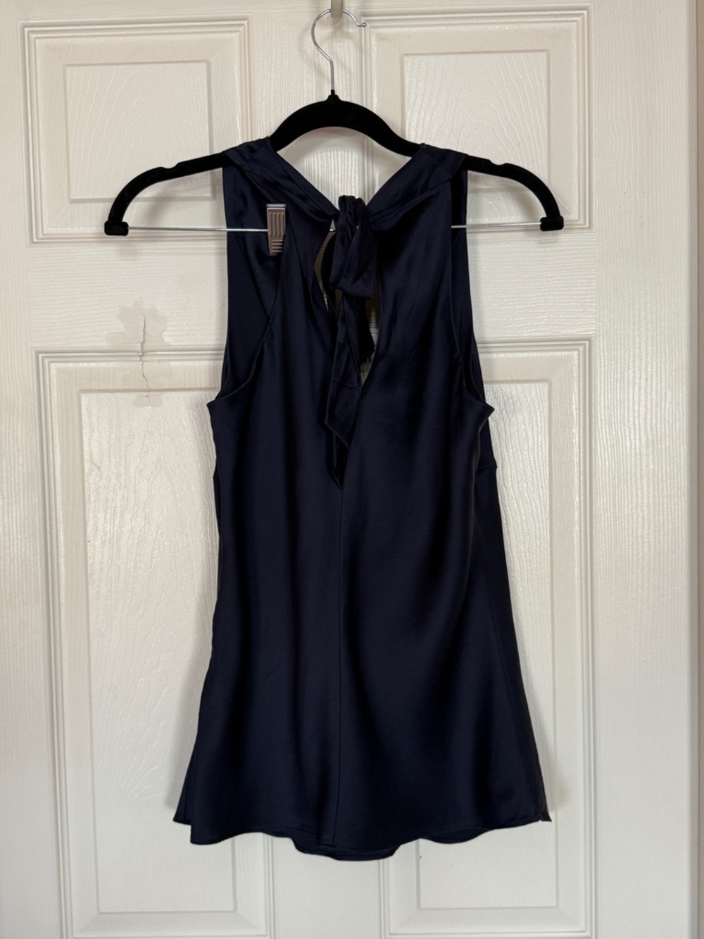 Banana Republic Navy Silk Cowl-Neck Tie-Back Tank - Picture 4 of 7